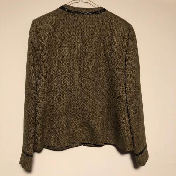 Kasper Open Blazer Crew Neck Tweed Lined Long Sleeve 12 C - Picture 10 of 11
